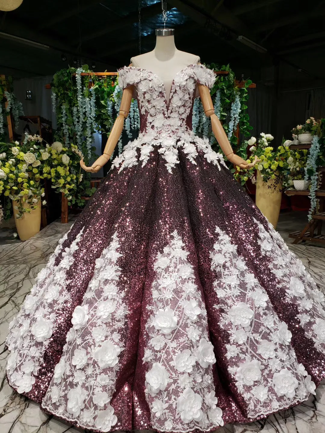 Amazing Unique Off The Shoulder Ball Gown Prom Dresses Sparkly Wedding Dresses