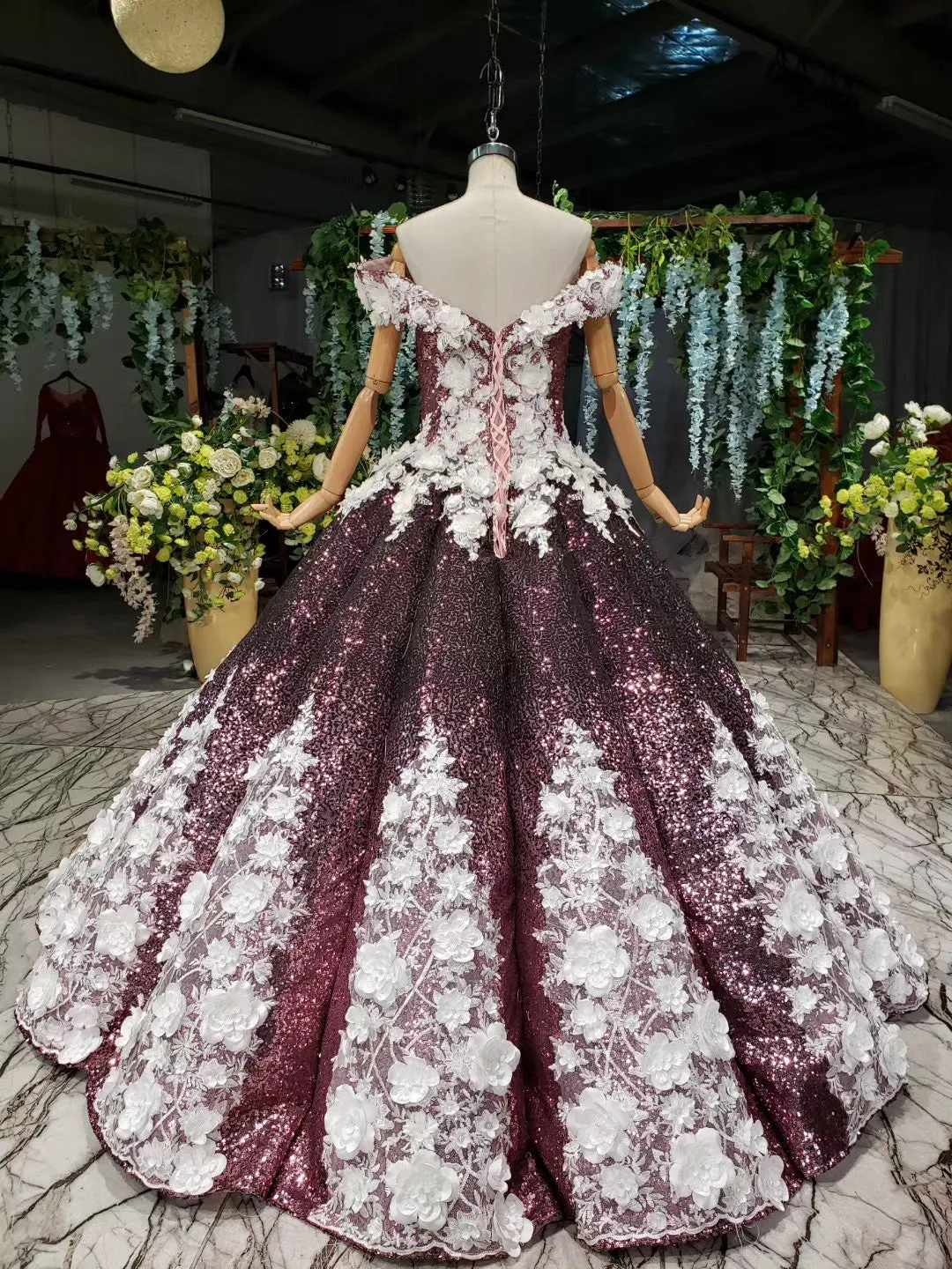 Amazing Unique Off The Shoulder Ball Gown Prom Dresses Sparkly Wedding Dresses