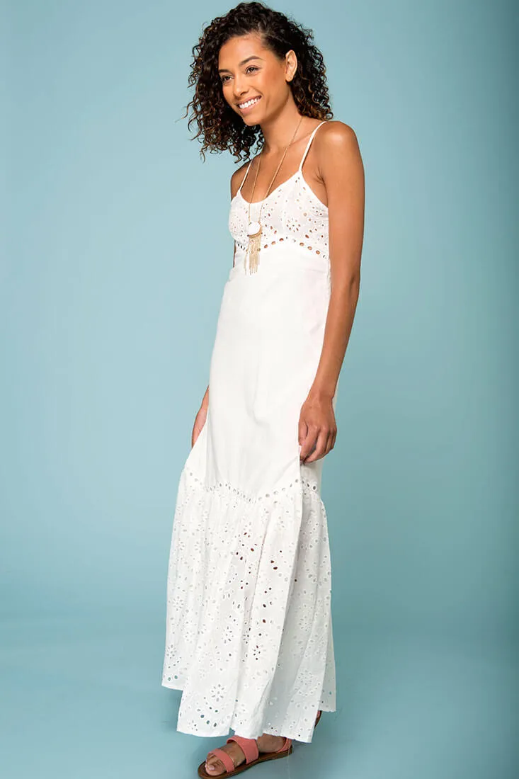 Angeline Thin Strap Maxi Dress White