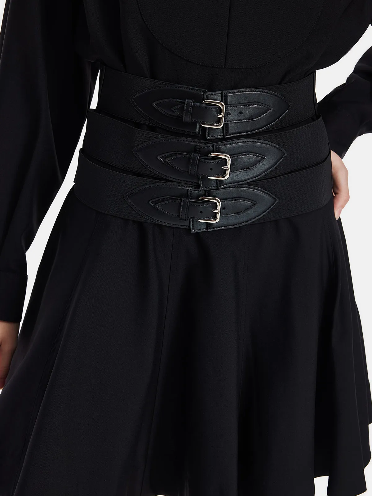 Australian Wool Three-Belt A-Line Dress