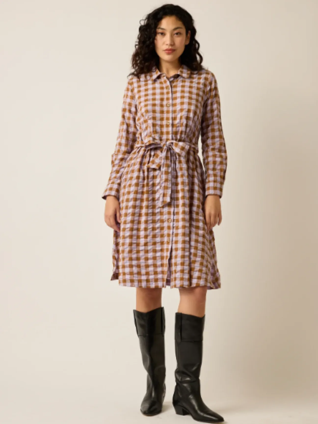 AW24 Daze Shirt Dress Autumn Check