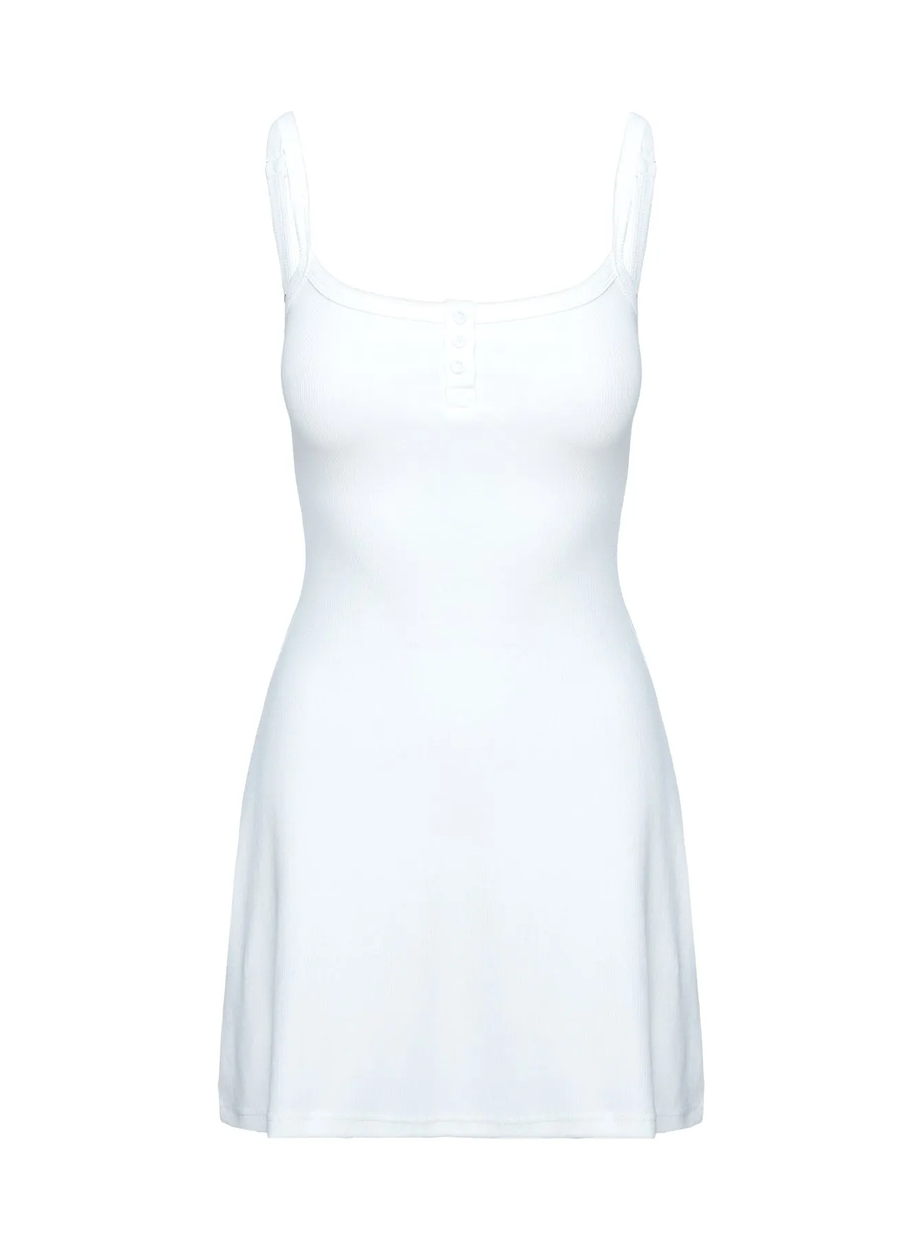 Baseline Rib Mini Dress White