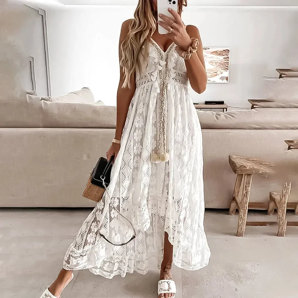 Beach Cream Bohemian Long Dresses