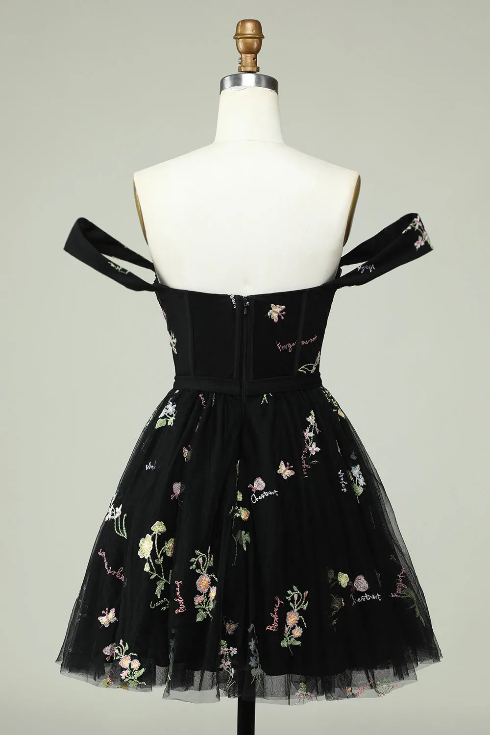 Black Off-the-Shoulder A-Line Homecoming Dress