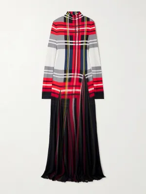 Checked crepe gown