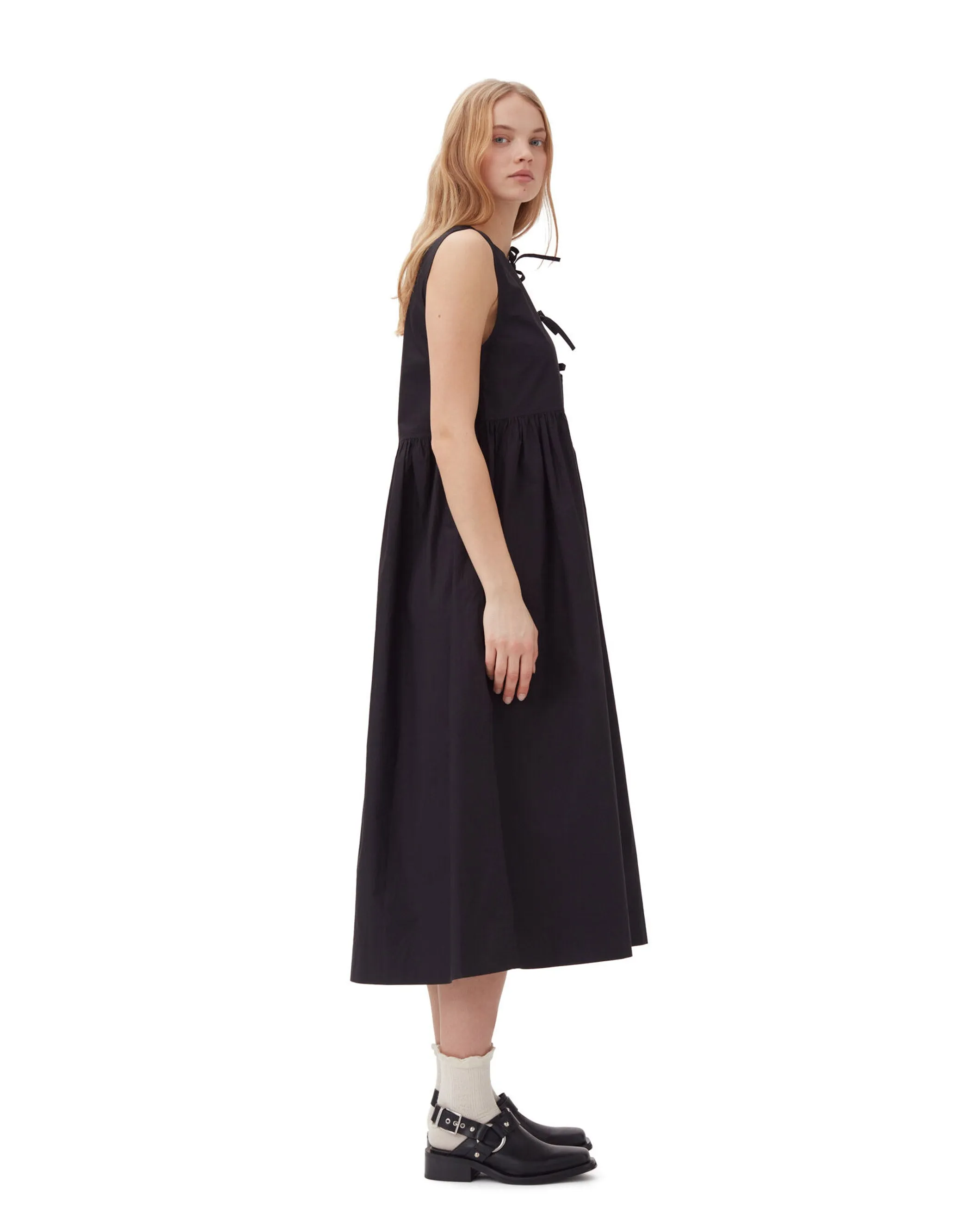 Cotton Poplin Midi Dress