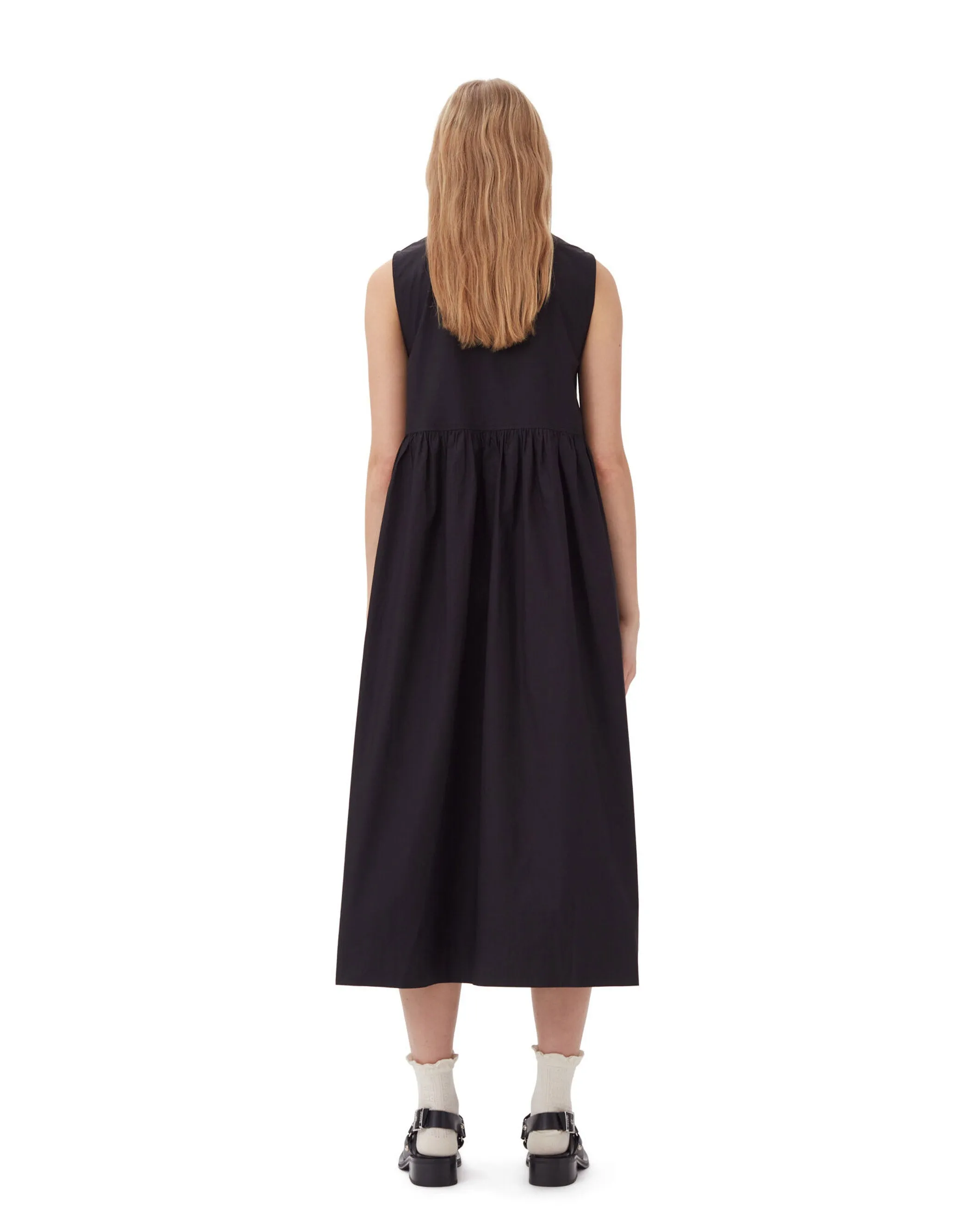 Cotton Poplin Midi Dress