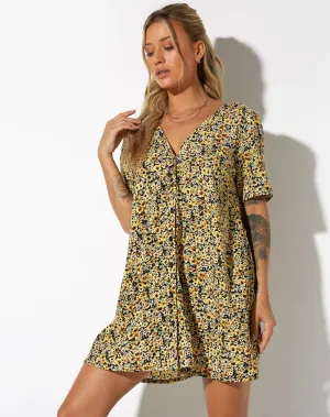 Crosena Dress in Spring Ditsy Yellow