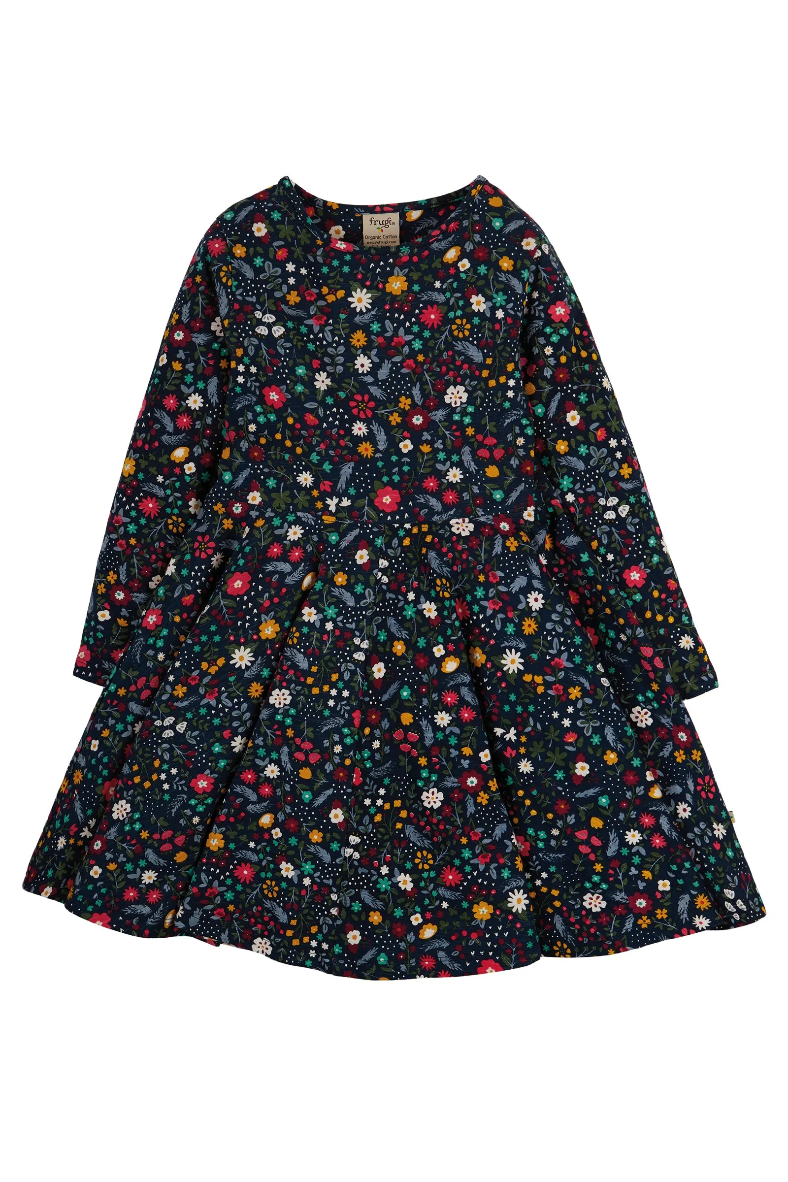 Frugi Sara Slub Skater Dress, Mountainside Floral