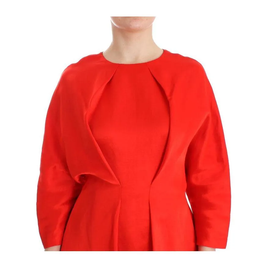 Fyodor Golan Radiant Red Linen Blend Artisan Dress