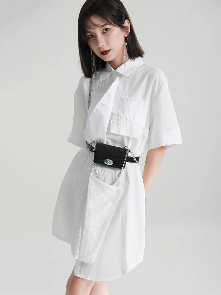 Haruki Contrast Dress - White