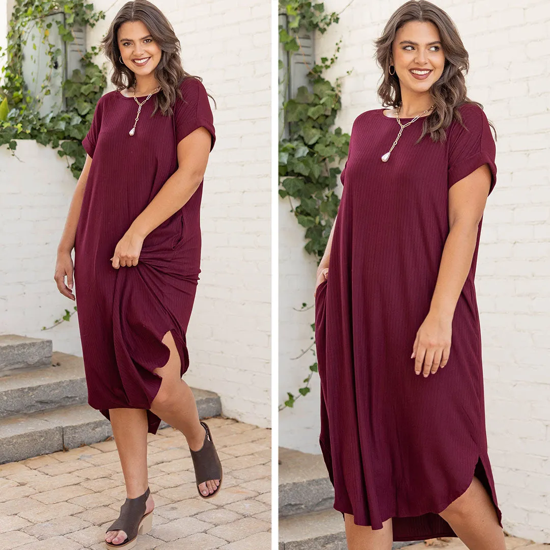 Here We Go Again Dress, Burgundy