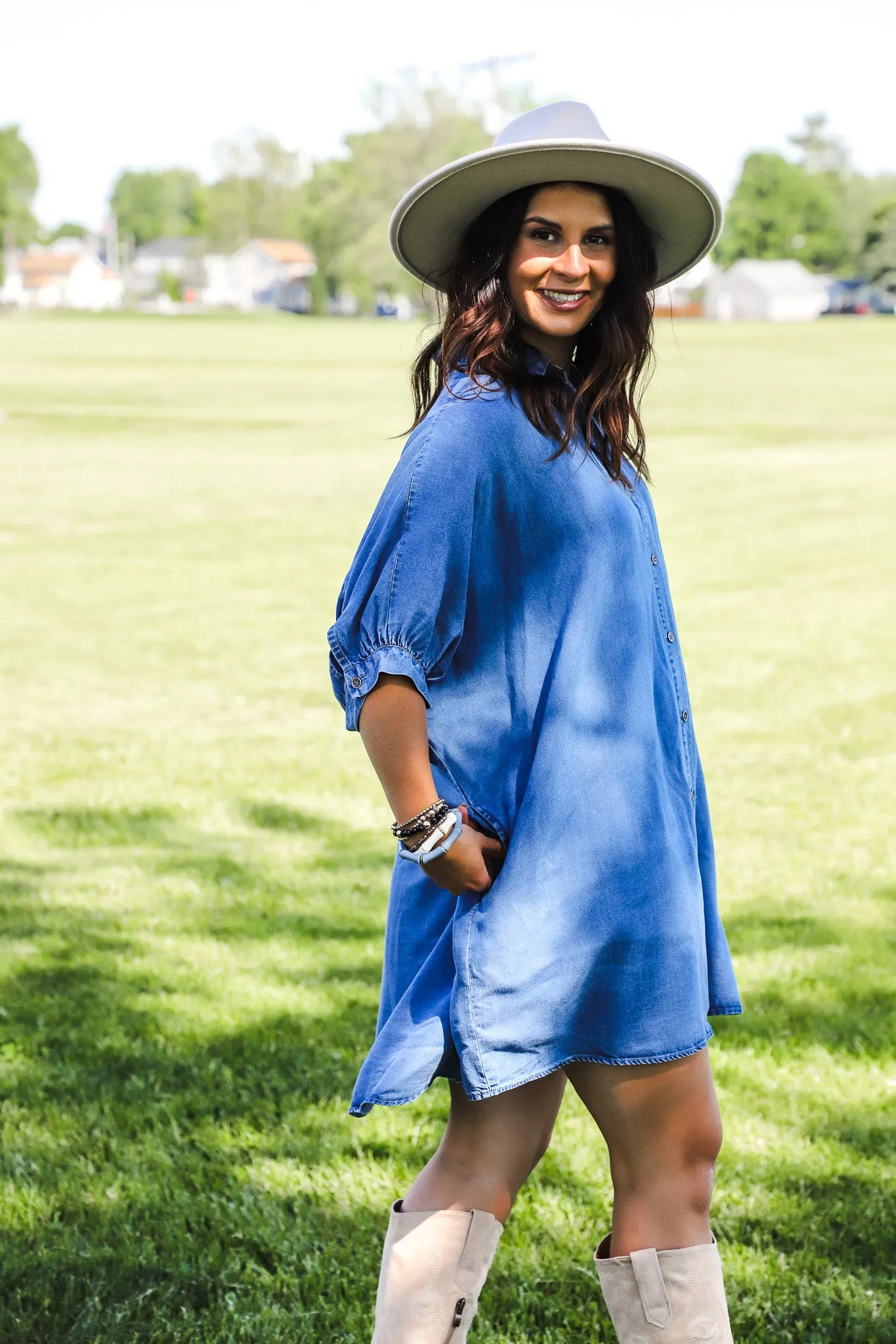 Kelly Denim Button Down Dress