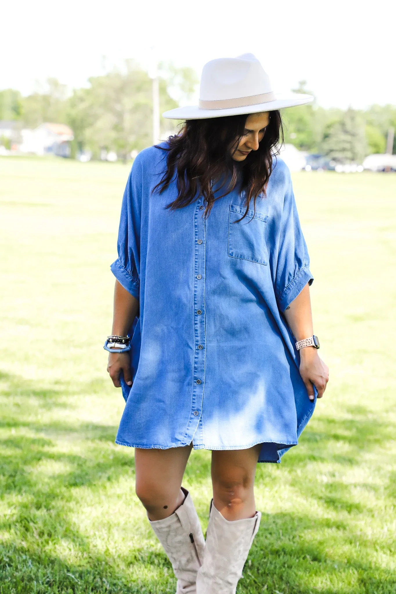 Kelly Denim Button Down Dress