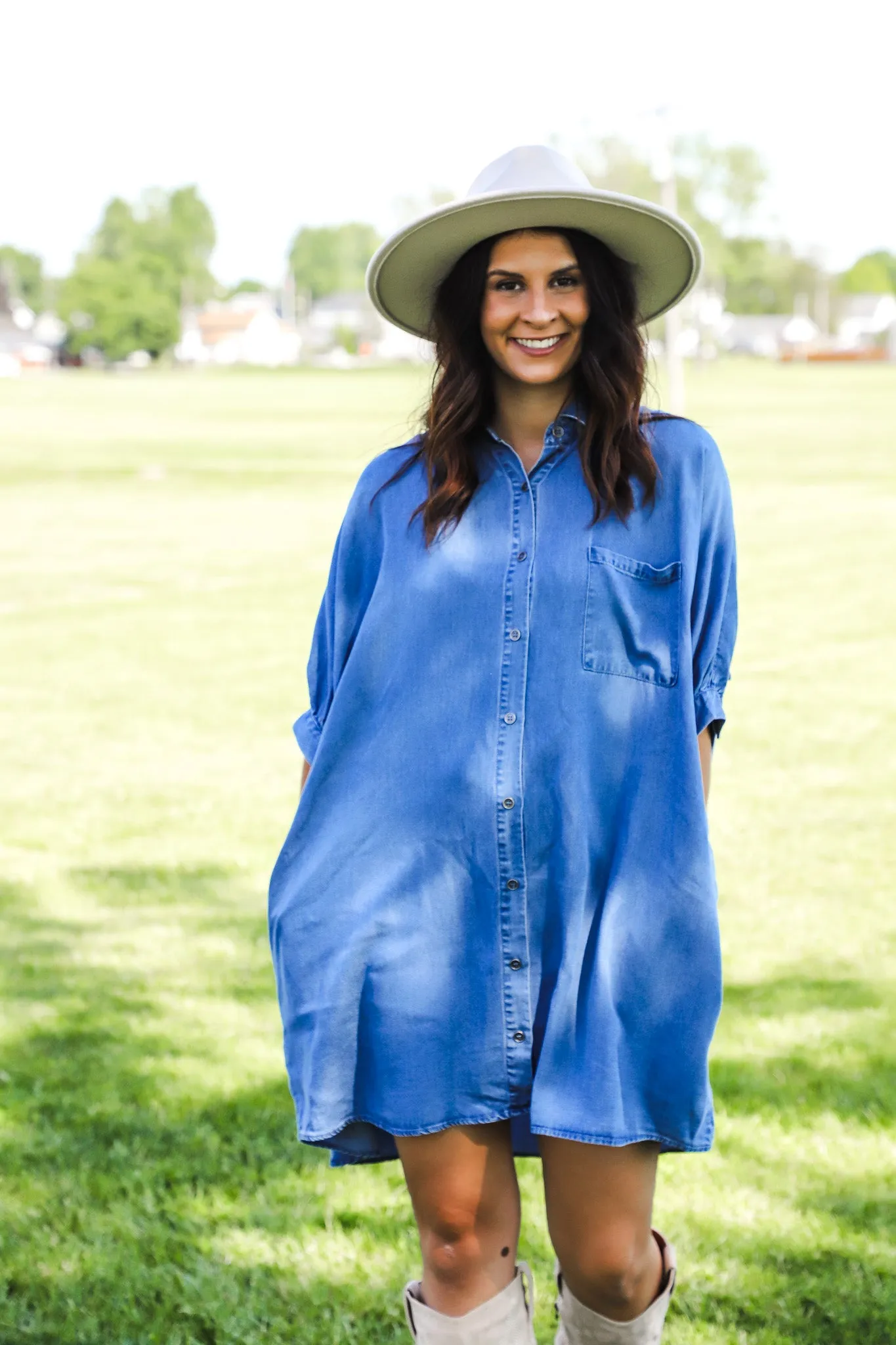 Kelly Denim Button Down Dress