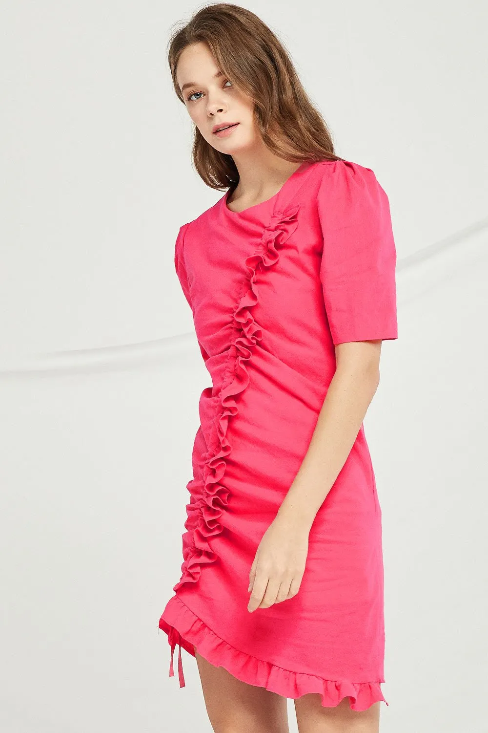 Kylie Drawstring Ruched Dress