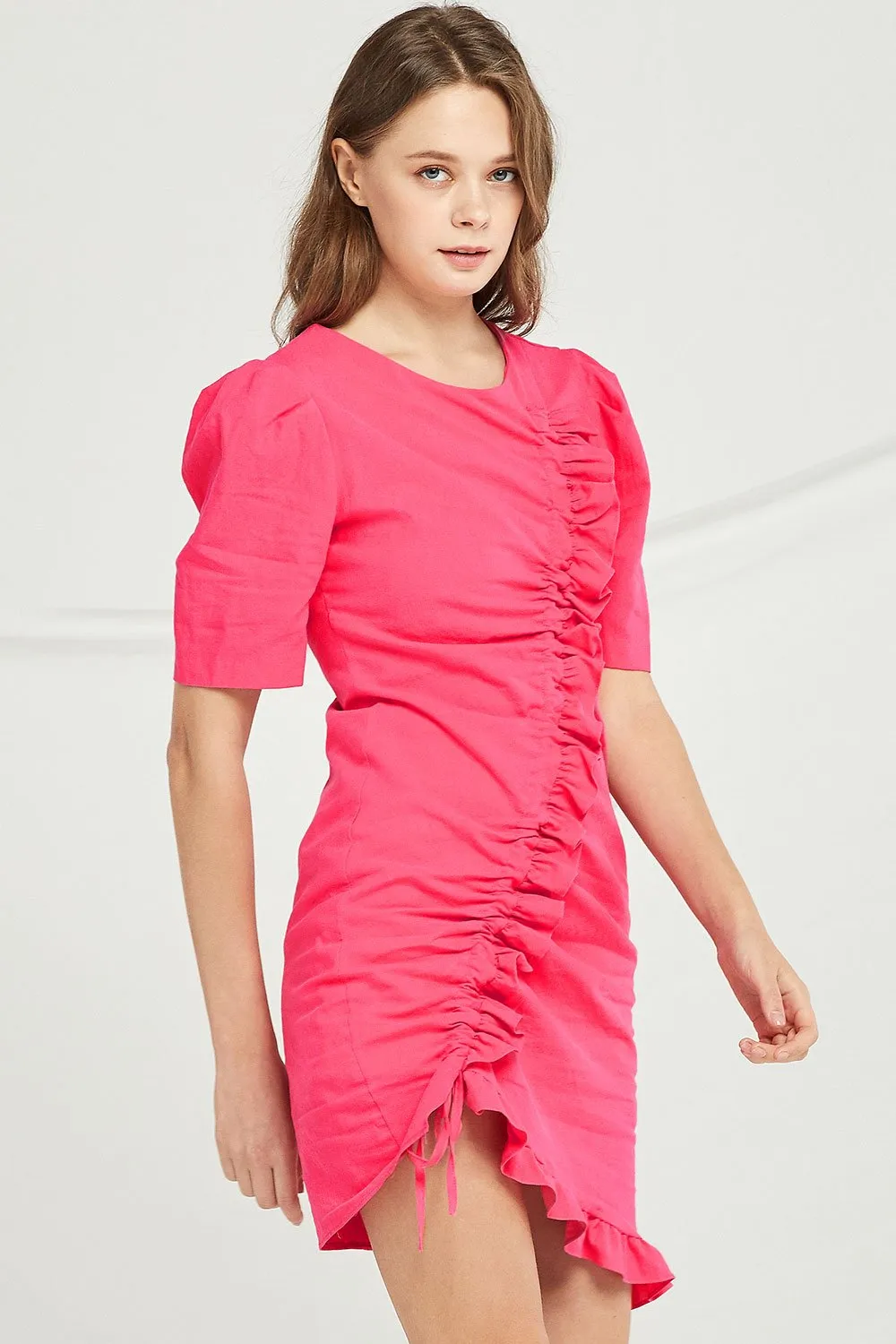 Kylie Drawstring Ruched Dress