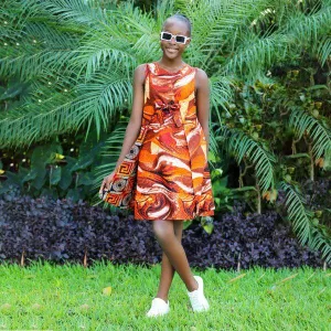 MULTI-COLOUR REVERSIBLE ANKARA DRESS