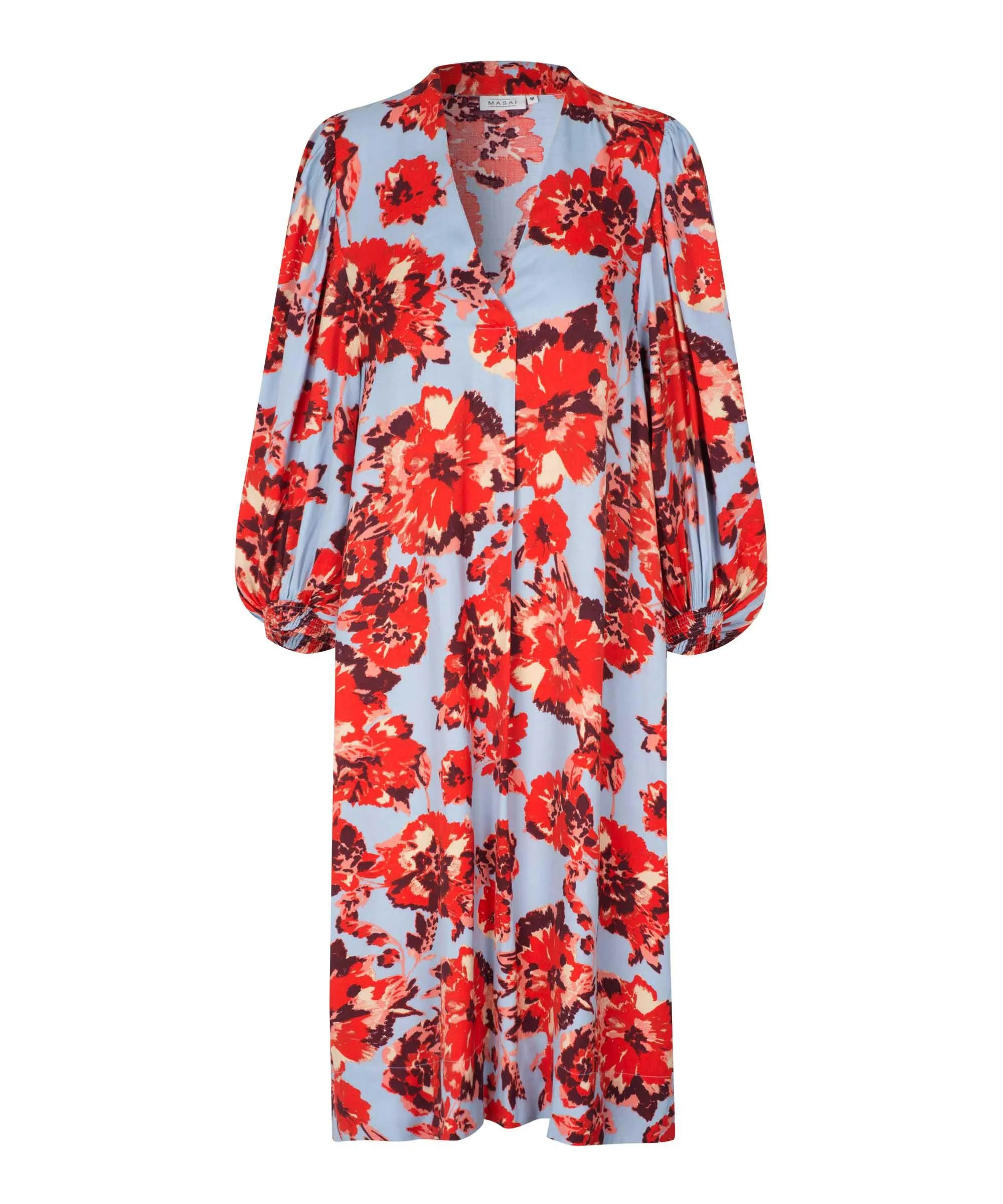 Nalo Smock-Sleeve Midi Dress