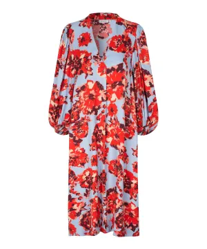 Nalo Smock-Sleeve Midi Dress