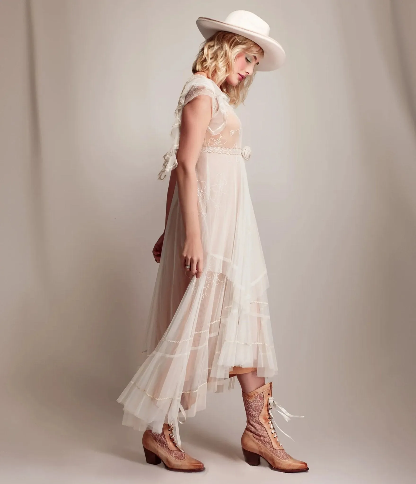 Nataya Ivory & Gold Desert Breeze Savannah Dress