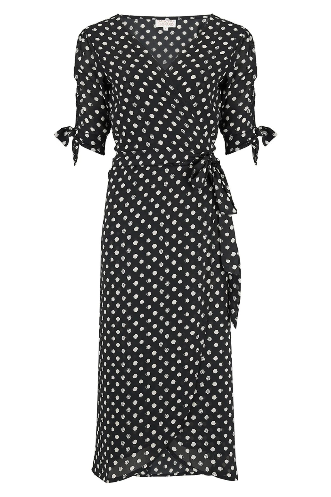 Olivera Midi Dress in Black Polka Dot