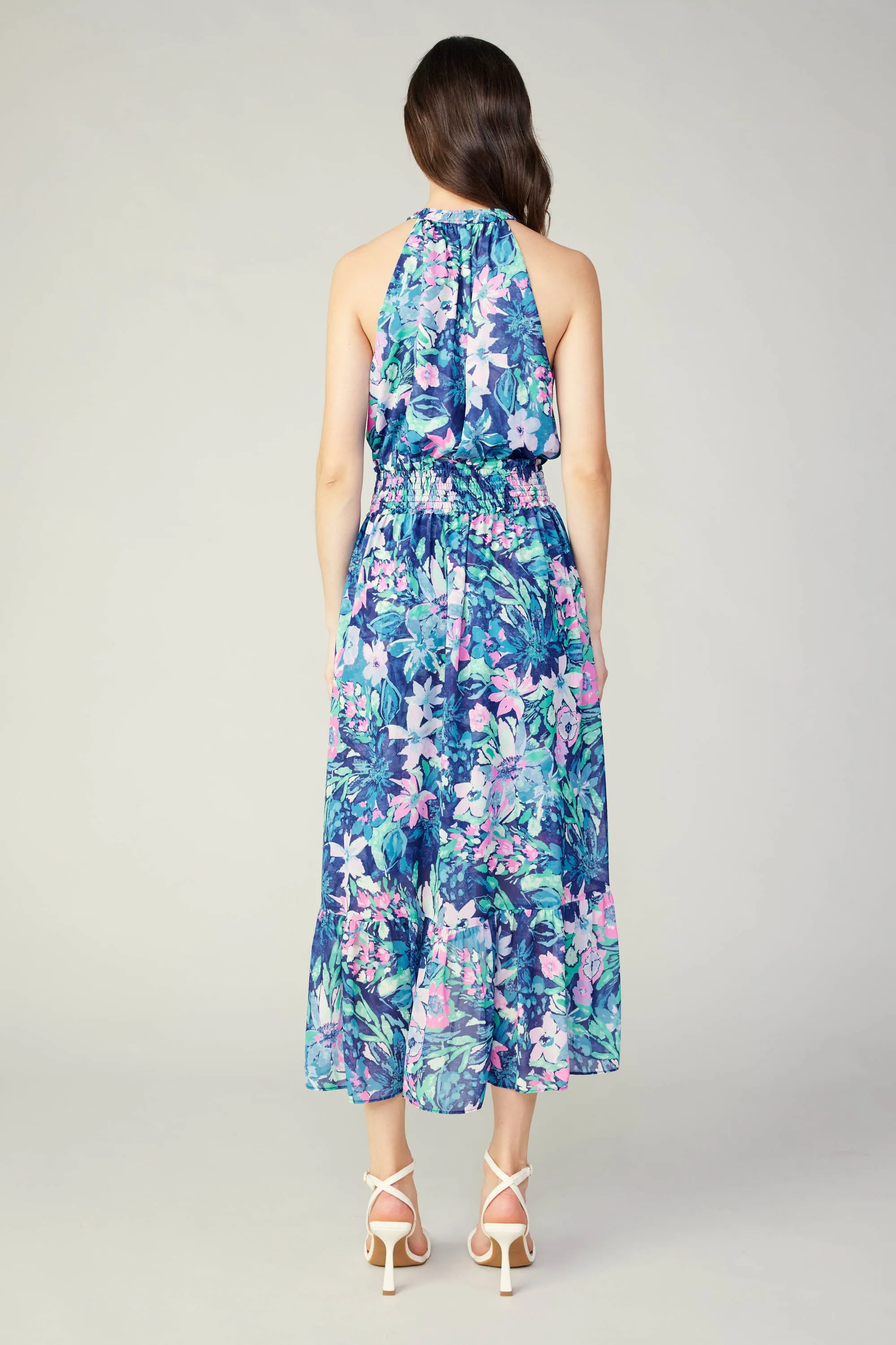 Painterly Floral Asymmetric Dress