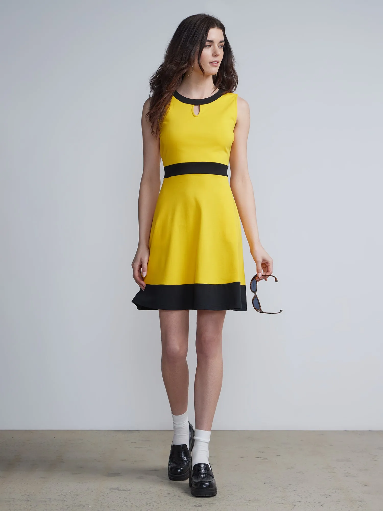 Piped Flare Dress - City Knits