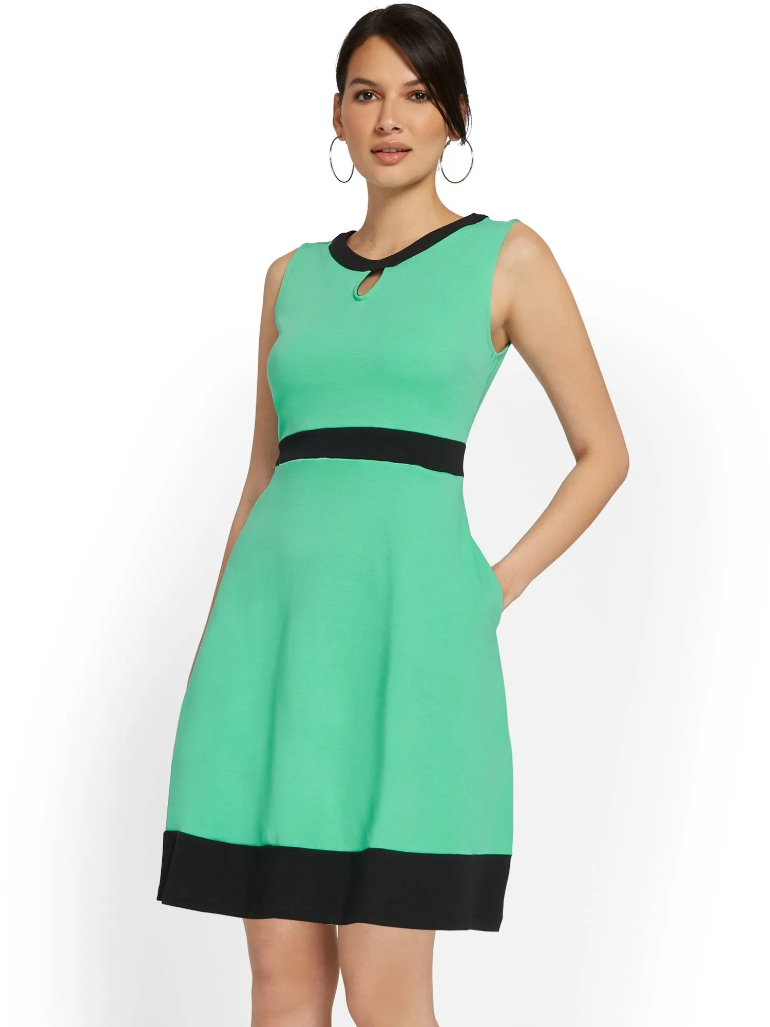 Piped Flare Dress - City Knits