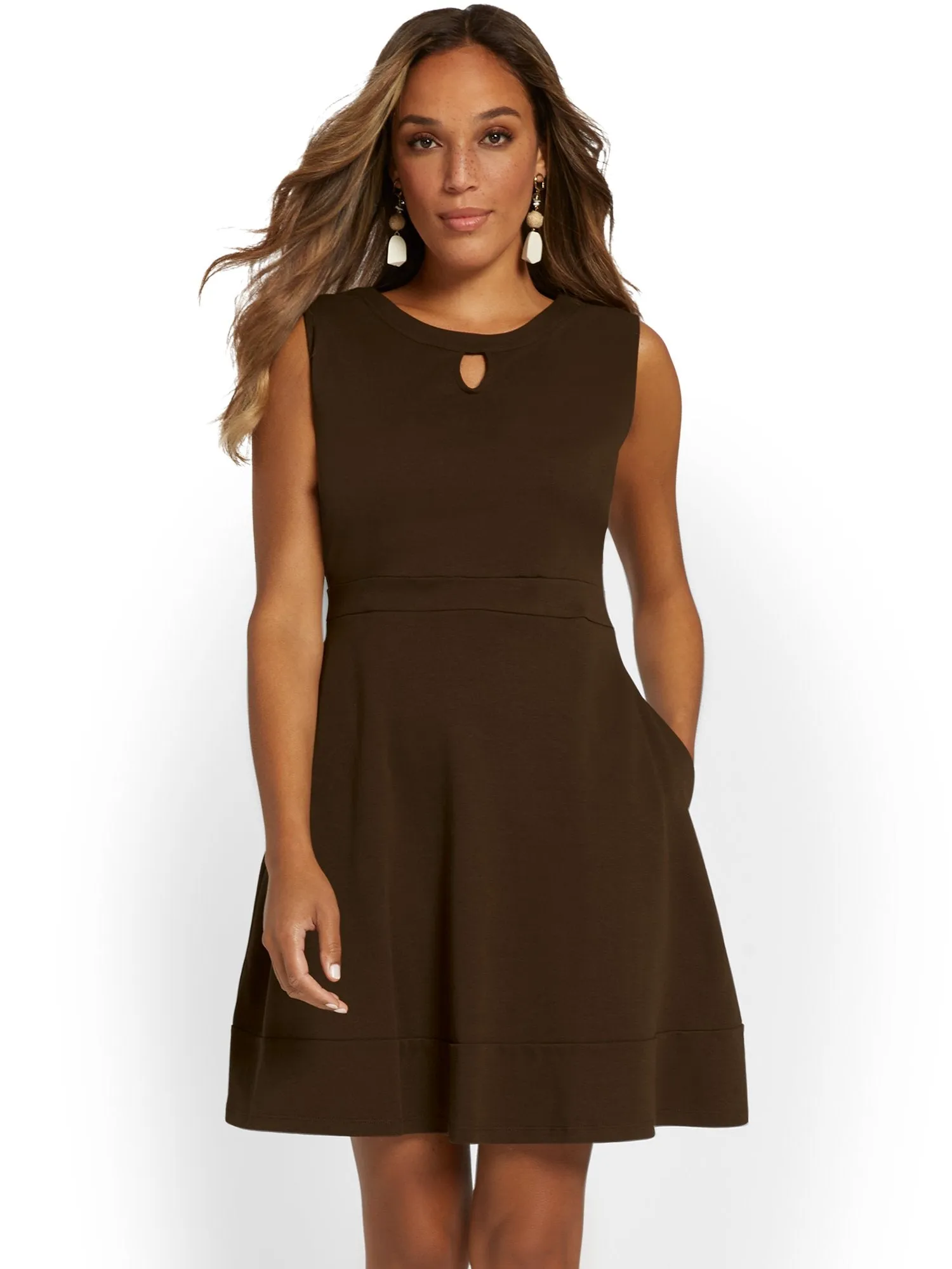 Piped Flare Dress - City Knits