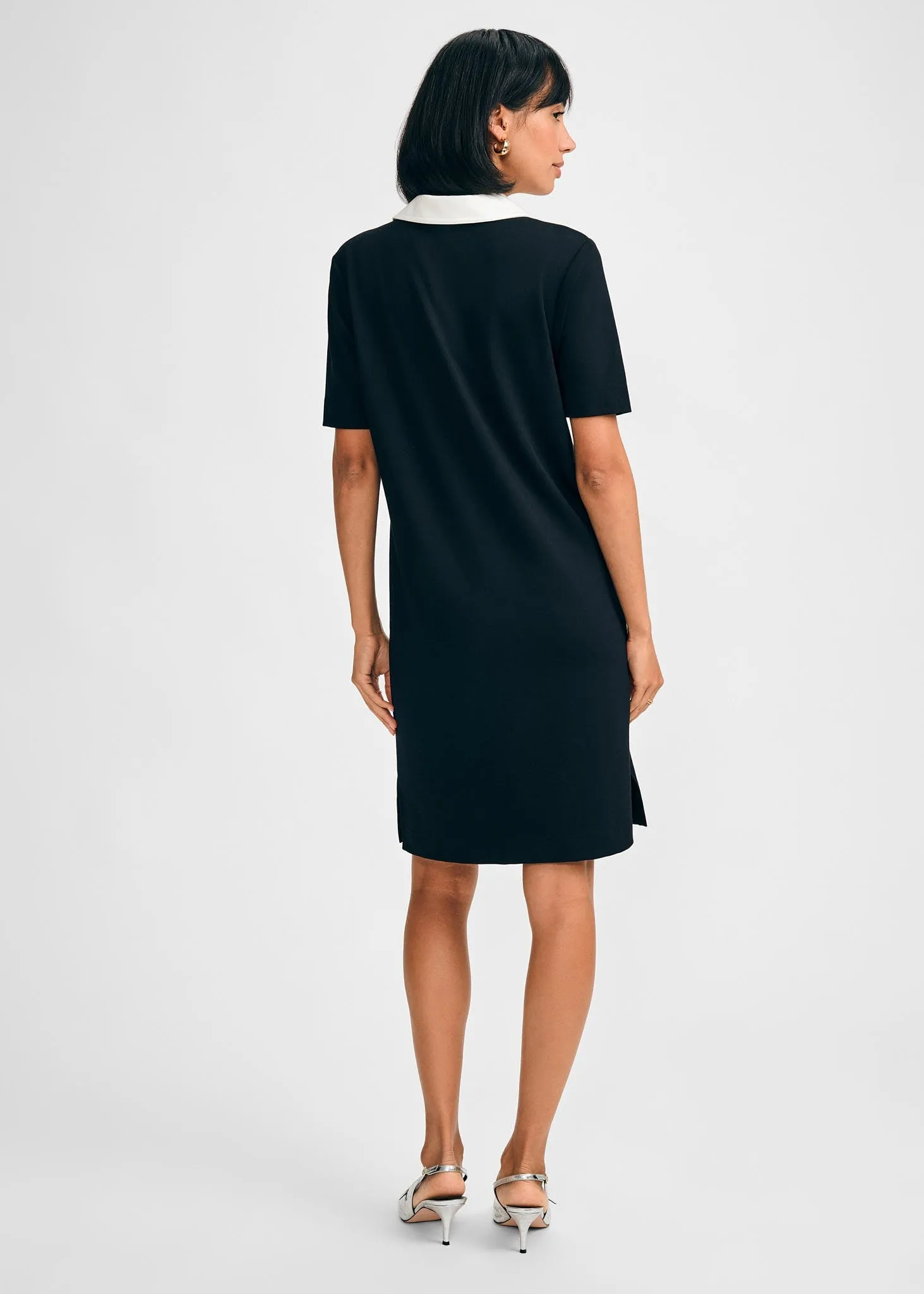 Ponte Ruffle Shirtdress