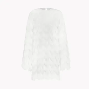 Pre Order:  Fringed Pullover Loose Fit Dress