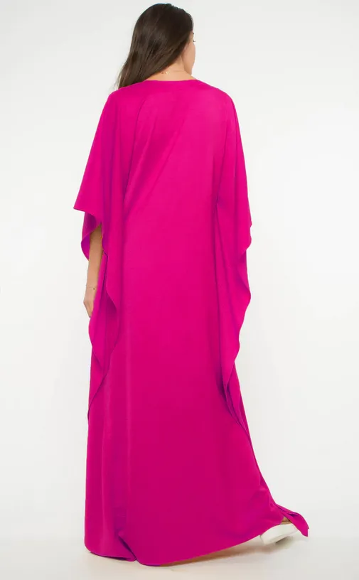 Ripley Rader Satin Crepe Caftan Fuchsia