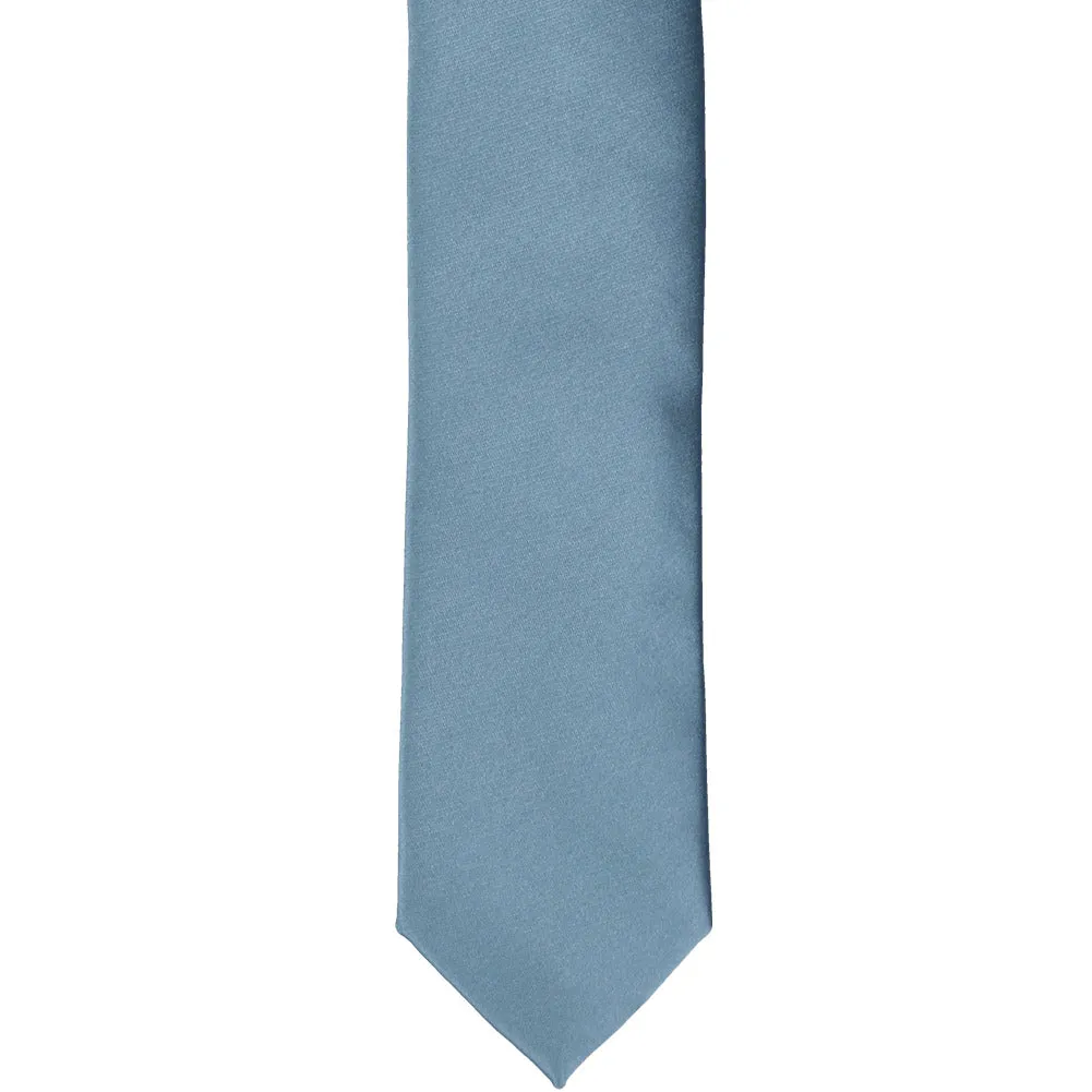 Serene Blue Premium Skinny Necktie, 2" Width