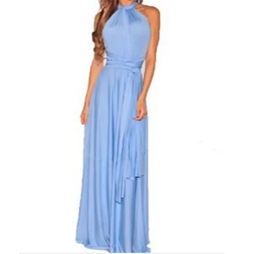 Sexy Formal Backless Convertible Maxi Dress For Multi Way Wrap