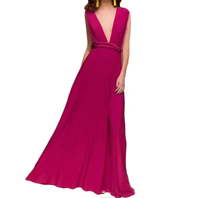 Sexy Formal Backless Convertible Maxi Dress For Multi Way Wrap