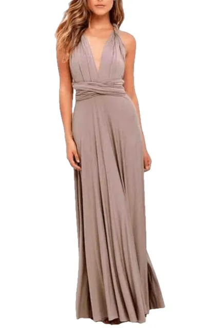 Sexy Formal Backless Convertible Maxi Dress For Multi Way Wrap