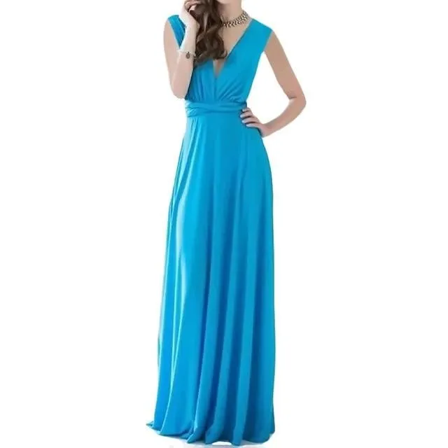 Sexy Formal Backless Convertible Maxi Dress For Multi Way Wrap