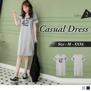 SIDE SPLIT PRINTED CASUAL DRESS