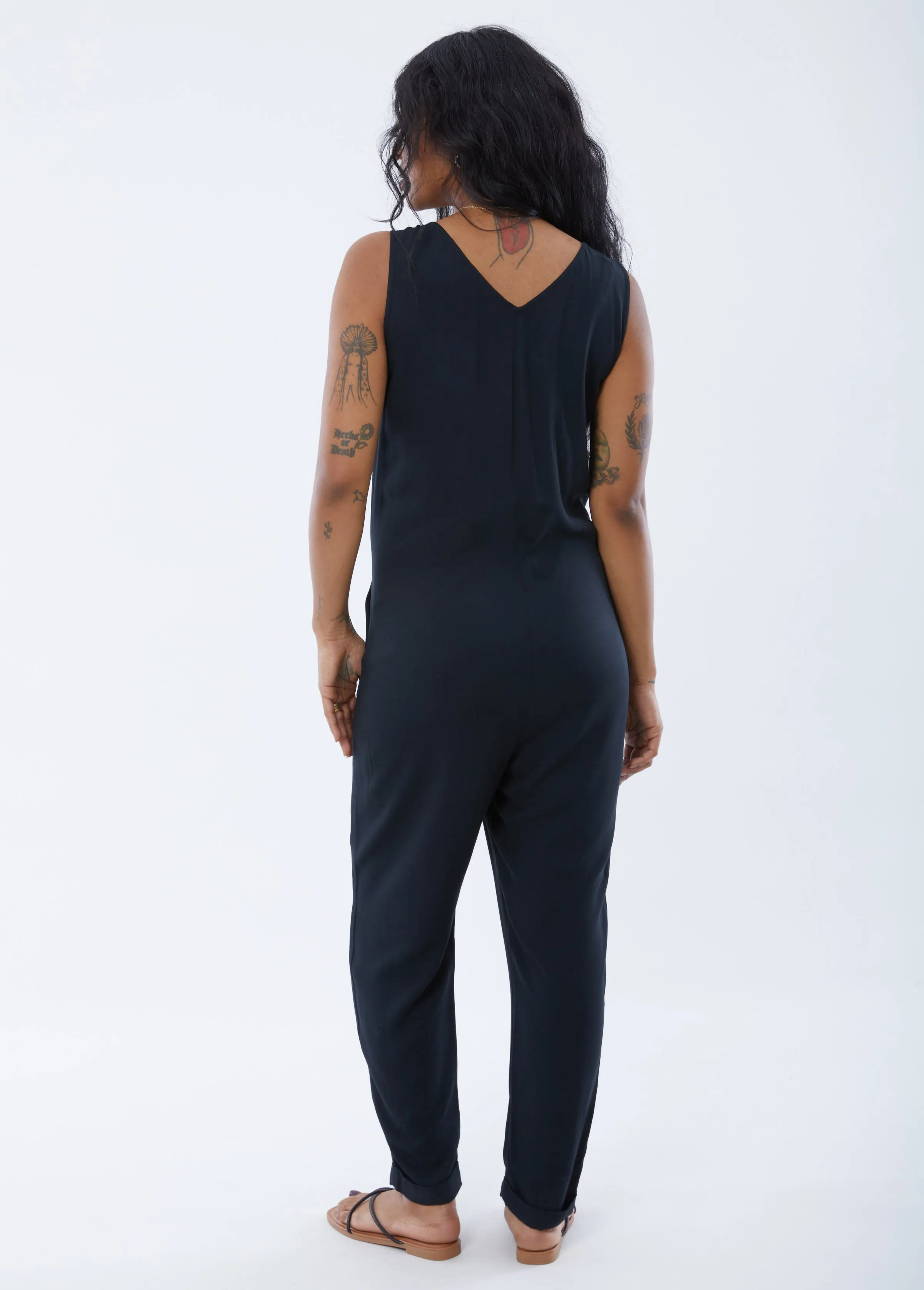 Sleeveless Zip Front Maternity Jumpsuit