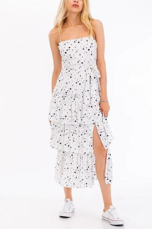 Star Ruffled Maxi Dress