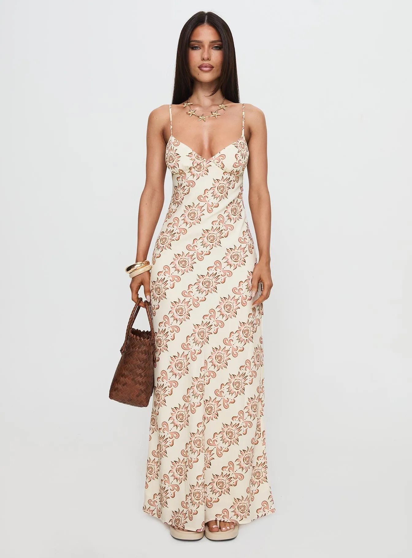 Sugar Plum Maxi Dress Beige