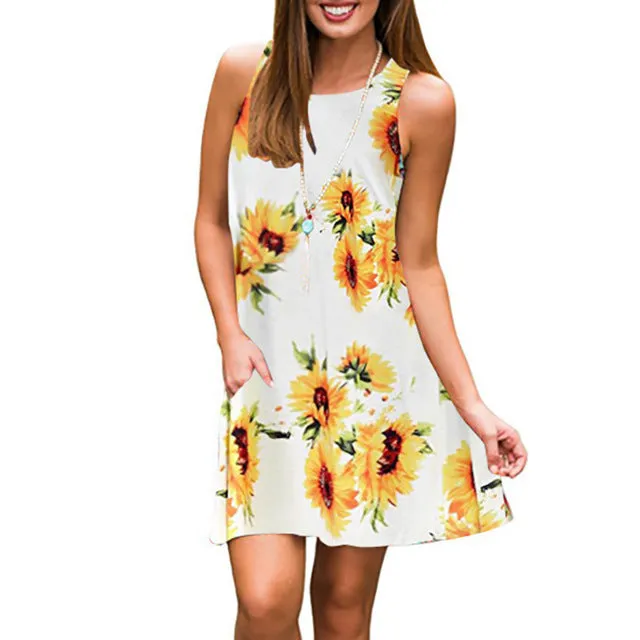 summer long vest causal dress