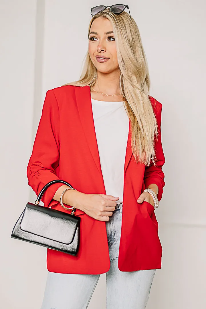 The Open Road Ruched Sleeve Blazer