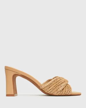 UNITE Twist Front Block Heel Mules