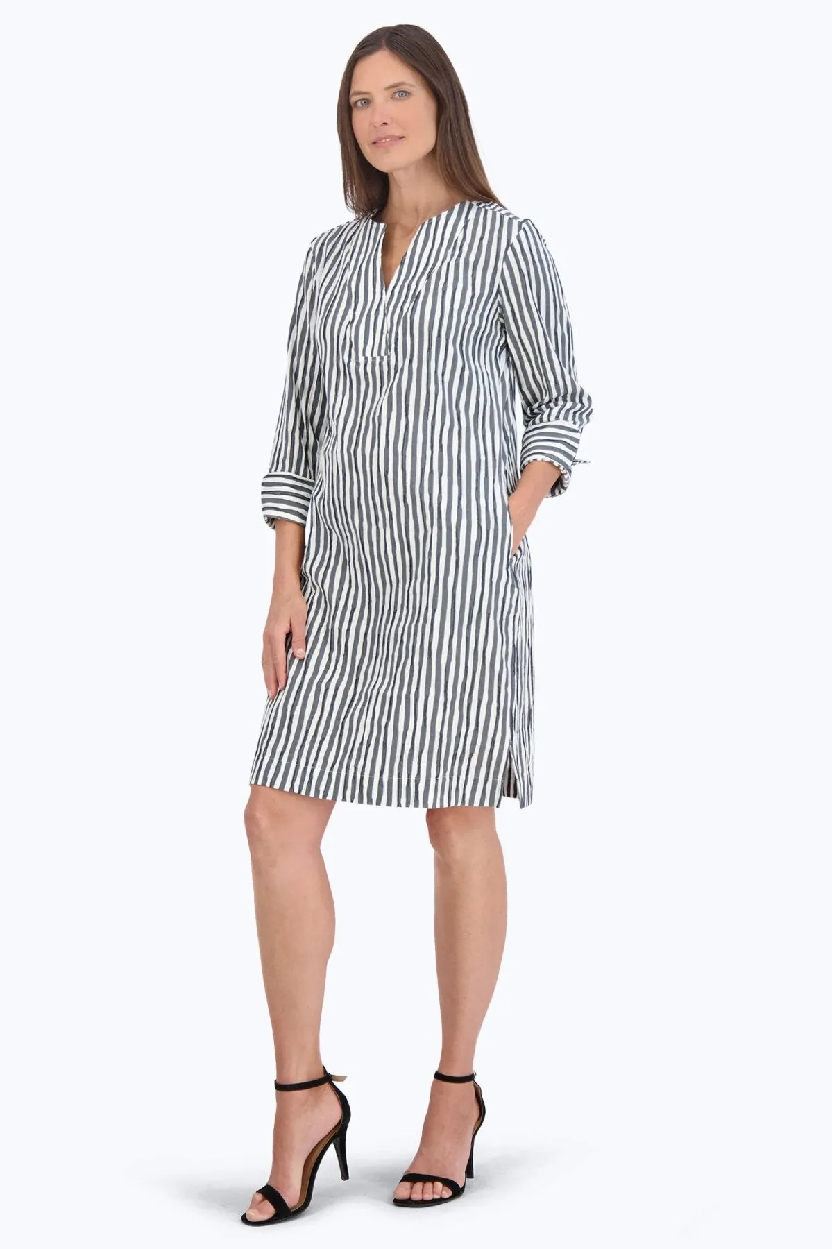 Vena Crinkle Stripe Dress