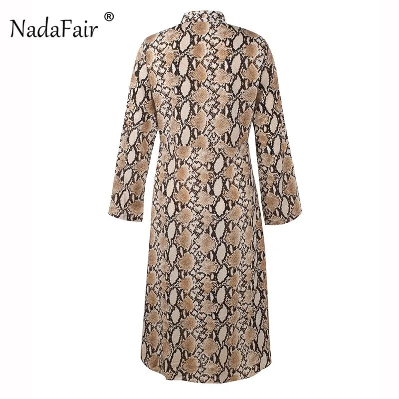 VenusFox Vintage snake print long dress