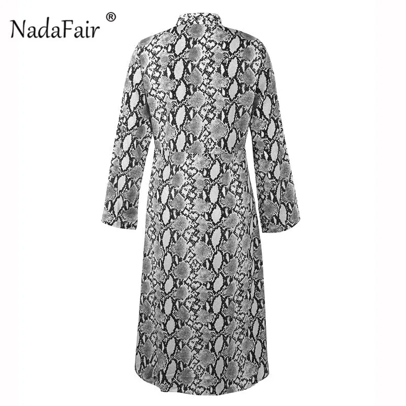 VenusFox Vintage snake print long dress