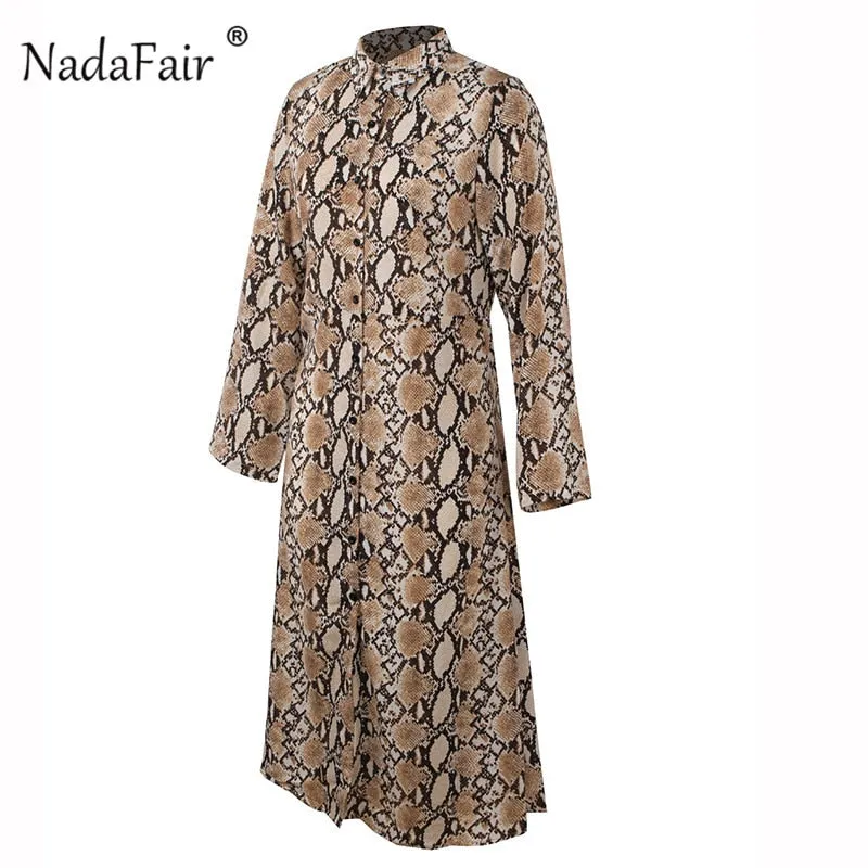 VenusFox Vintage snake print long dress