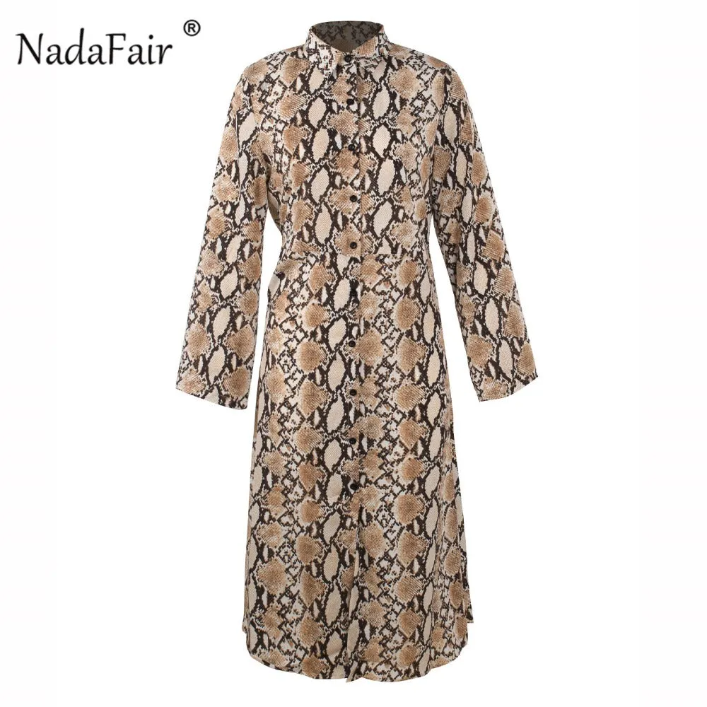 VenusFox Vintage snake print long dress